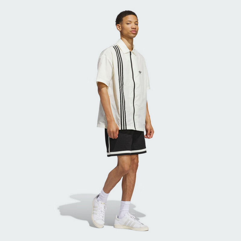 三叶草（Adidas）阿迪达斯ADIDAS 三叶草男女时尚运动梭织短裤JD5198 黑色  XL 