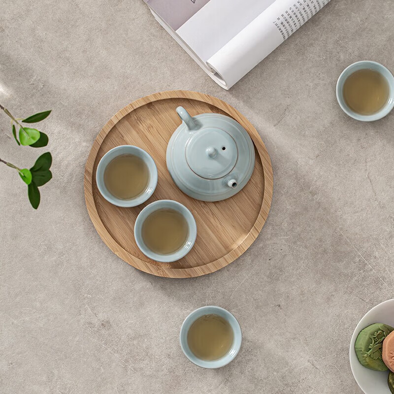 小封有礼相见欢汝釉款功夫茶具旅行茶具一壶四杯一茶盘便携包套装
