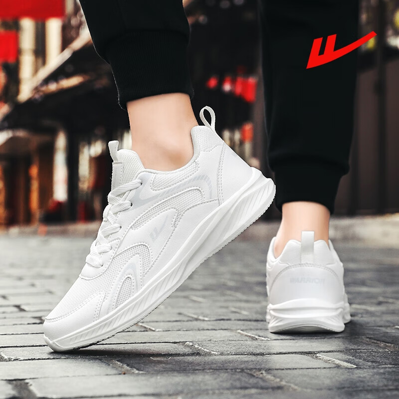回力男鞋跑步鞋2025夏季男士网面透气小白鞋运动休闲鞋子 白色 40