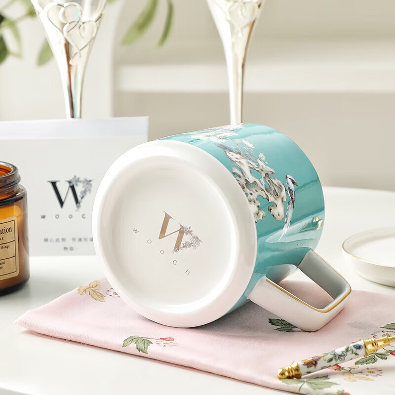 物取（WOOCH）陶瓷马克杯礼盒装 悠然盖杯对杯-牡丹+菊花+红礼盒 W160