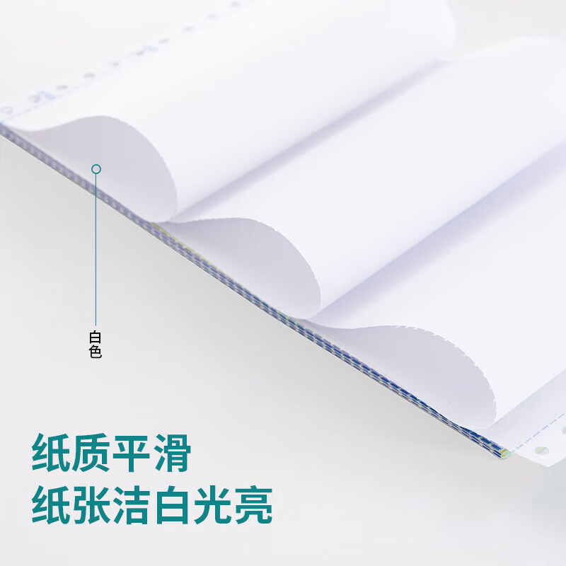 得力多瑙河D241-4电脑针式打印纸销售单出库单送货单发票打印纸 白色撕边 1000页/盒 241mm*279mm