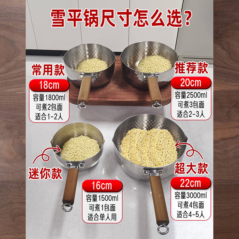 三四钢316L雪平锅：18cm   33342