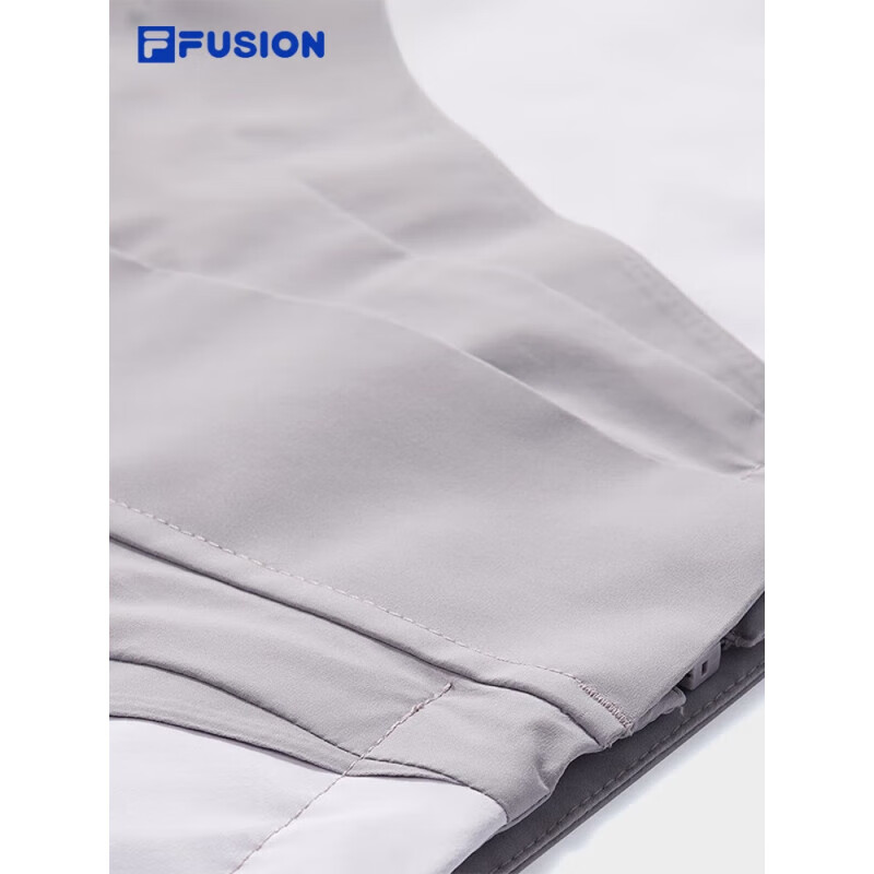 斐乐（FILA）FUSION斐乐潮牌梭织外套女2025春新休闲宽松拼色连帽箐懵紫XL