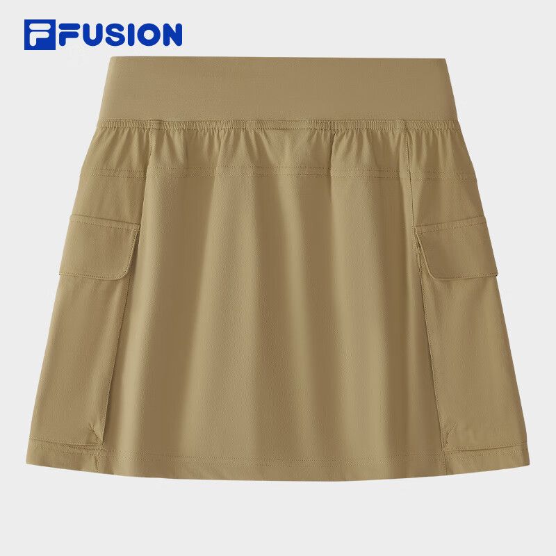 FILA FUSION斐乐官方潮牌多彩半身裙女子梭织休闲裙子2025运动百搭