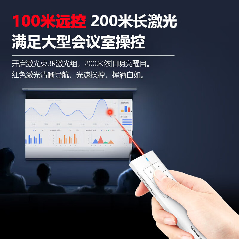 诺为空中鼠标翻页笔教师用 PPT遥控笔 控制演示笔 激光笔翻页器 电子笔 空中飞鼠 N99 红光 白色