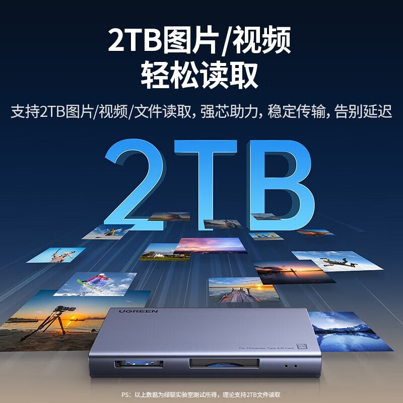 绿联读卡器支持CFA/B/SD/TF/CF型相机行车记录仪监控内存卡手机存储卡USB+Type-C3.2【4合1】15583