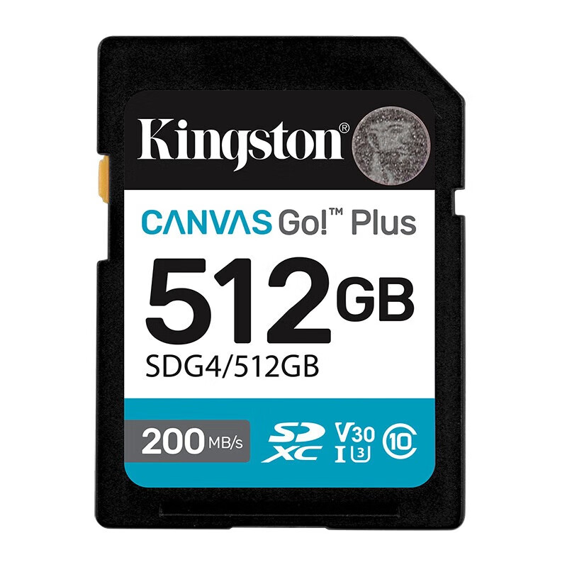 金士顿（Kingston）SD内存卡 高速相机存储卡 V30 U3 class10 SDG4/512G配双接口USB3.0高速读卡器