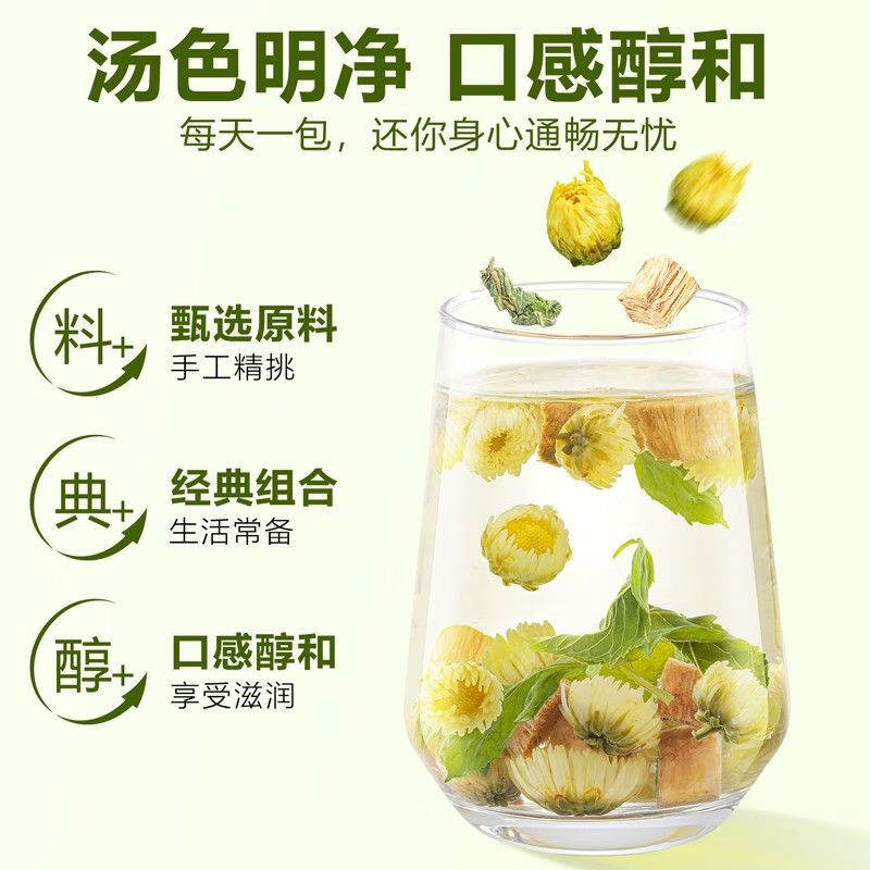 雨沁芳甸葛根薄荷菊花茶组合 精选正宗本草原料养生茶罐装290g