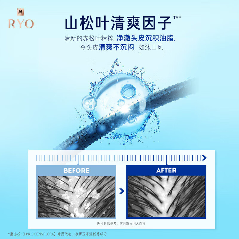 吕（Ryo）蓝吕舒爽清润净澈去屑洗发水 男士控油去屑舒缓头皮400ml