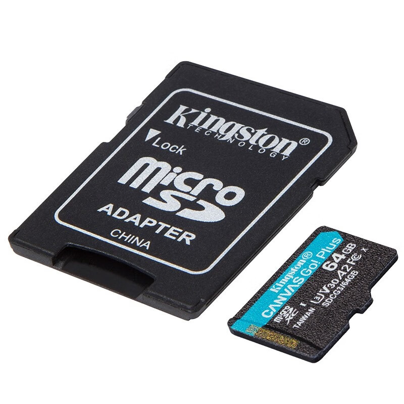金士顿 大疆pocket3无人机存储卡TF卡 行车记录仪内存卡高速U3 V30 A2 SDCG3/64G【读速170M/S丨4K】