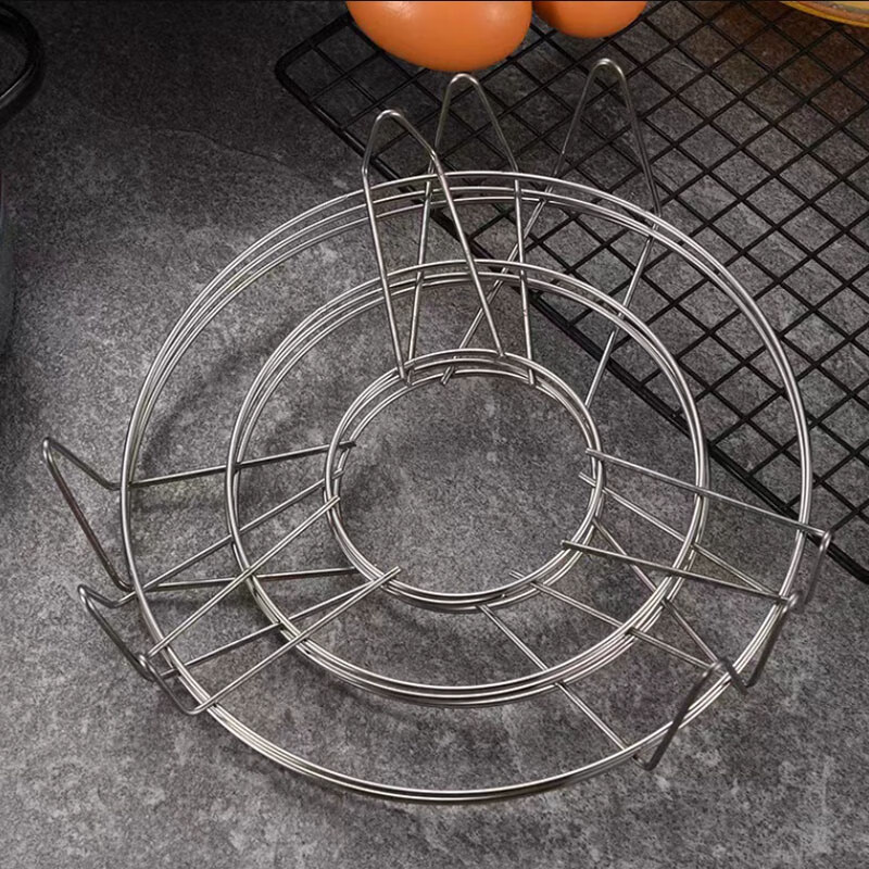 京楚源不锈钢高脚蒸架圆形多功能隔水蒸架中号-高款直径18cm*高6cm