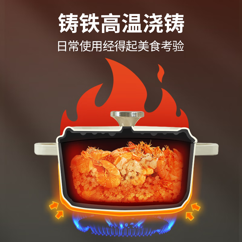 苏泊尔（SUPOR）珐琅锅 多容量可选搪瓷锅燃气电磁炉通用 24cm 酒红-ET24MF01-R