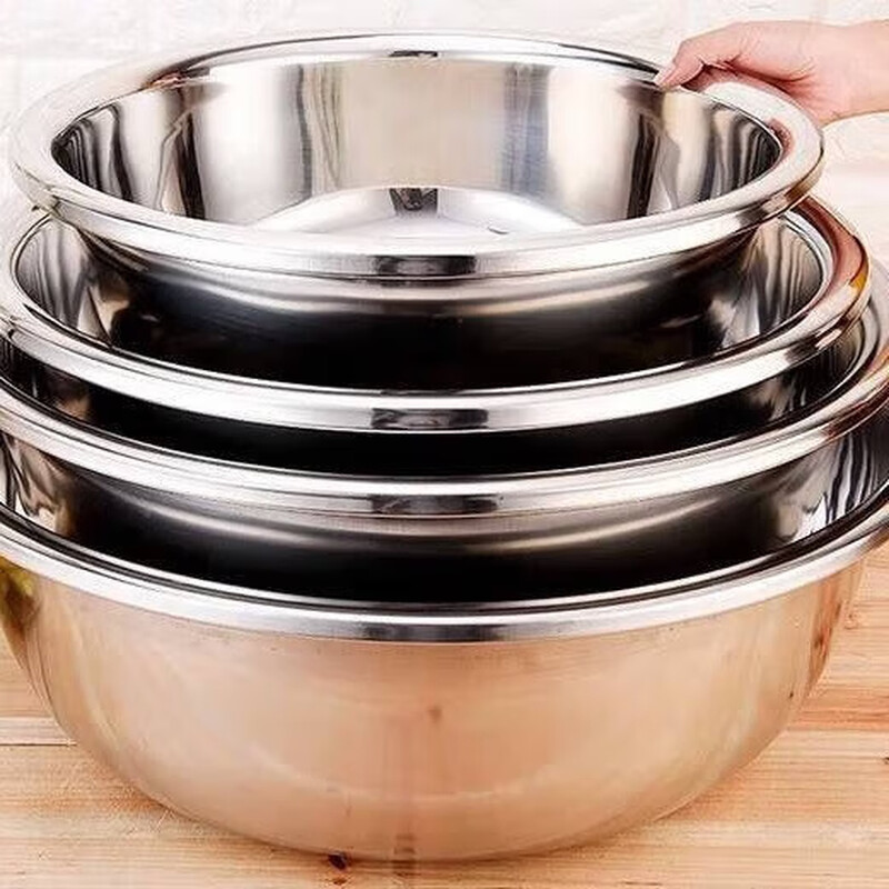 CHARACIN不锈钢盆家用厨房打蛋和面盆洗菜烘焙特大盆子特厚汤盆36cm