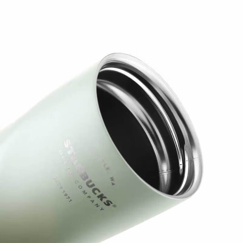 星巴克Starbucks 保温杯经典绿色渐层款翻盖咖啡杯473mL
