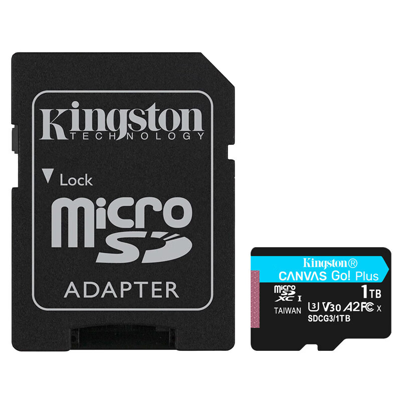 金士顿1TB TF（MicroSD）内存卡U3 V30 A2 4K 读170MB/s游戏机 行车记录仪 运动相机无人机 监控存储卡