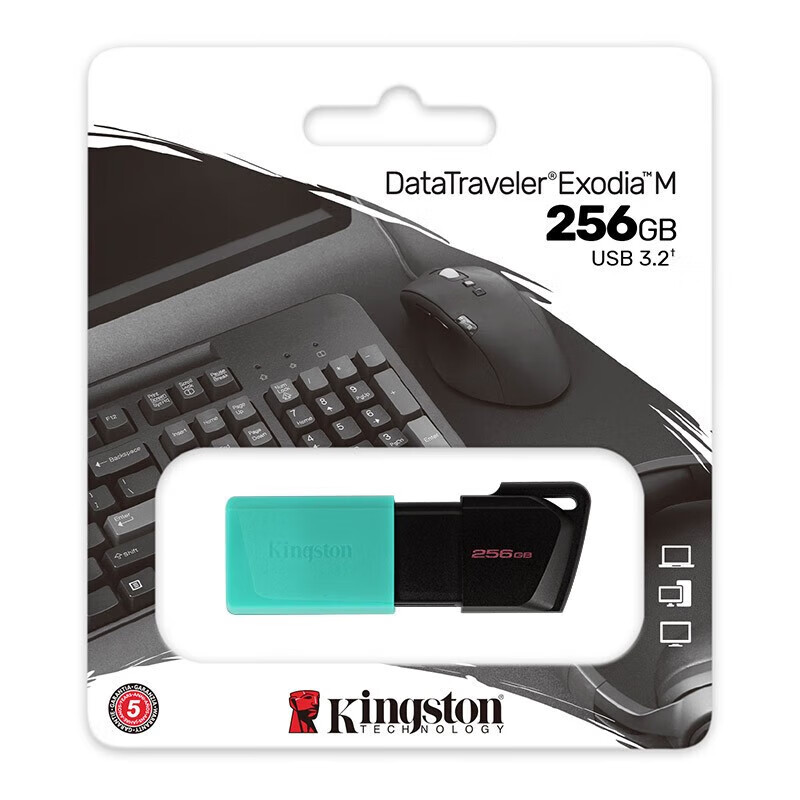 金士顿（Kingston）256GB USB3.2 Gen 1 U盘 DTXM 大容量U盘 滑盖设计 多彩时尚 学习办公电脑通用