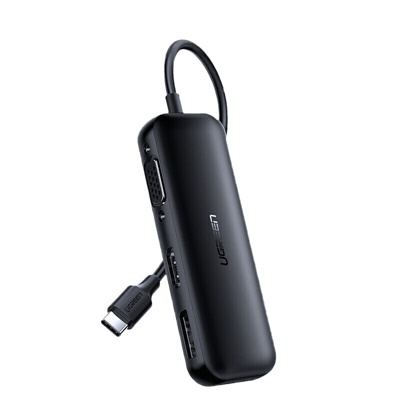 绿联 Type-C扩展坞USB-C转HDMI/DP/VGA转换器适用笔记本接投影转接头手机平板投屏器 CM260（60568）
