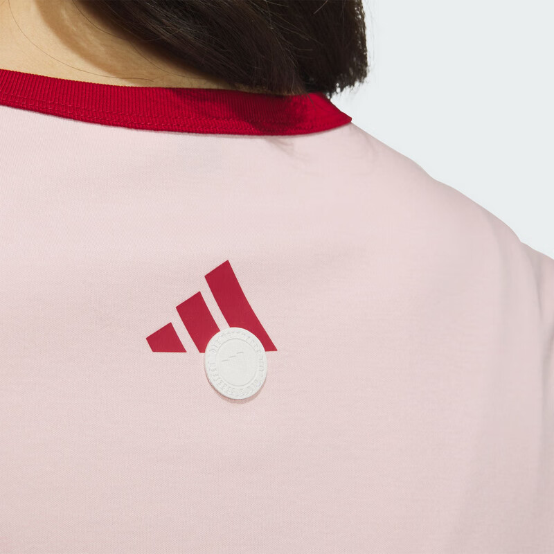 阿迪达斯 （adidas）女子凉感短款运动休闲短袖圆领T恤JZ4155 浅粉  M 
