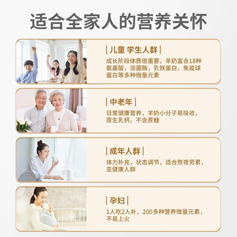 臻牧 健康营养 小分子易吸收 原生乳钙 全脂纯羊奶粉 400g*5盒