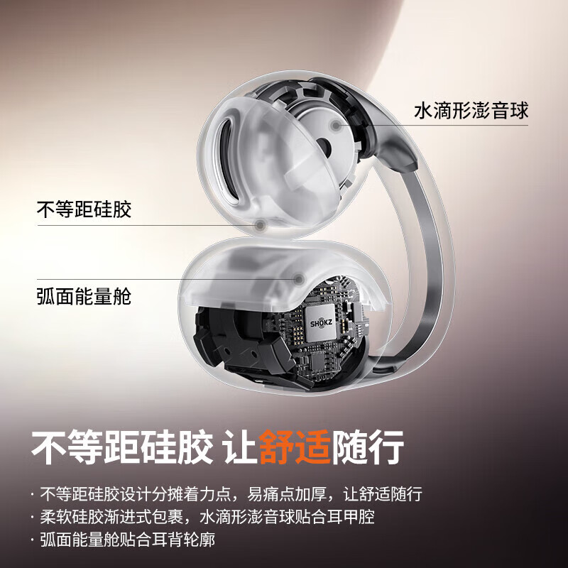 韶音【重磅新品】OpenDots ONE耳夹式耳机开放式蓝牙耳机动钛圈E310 黑色