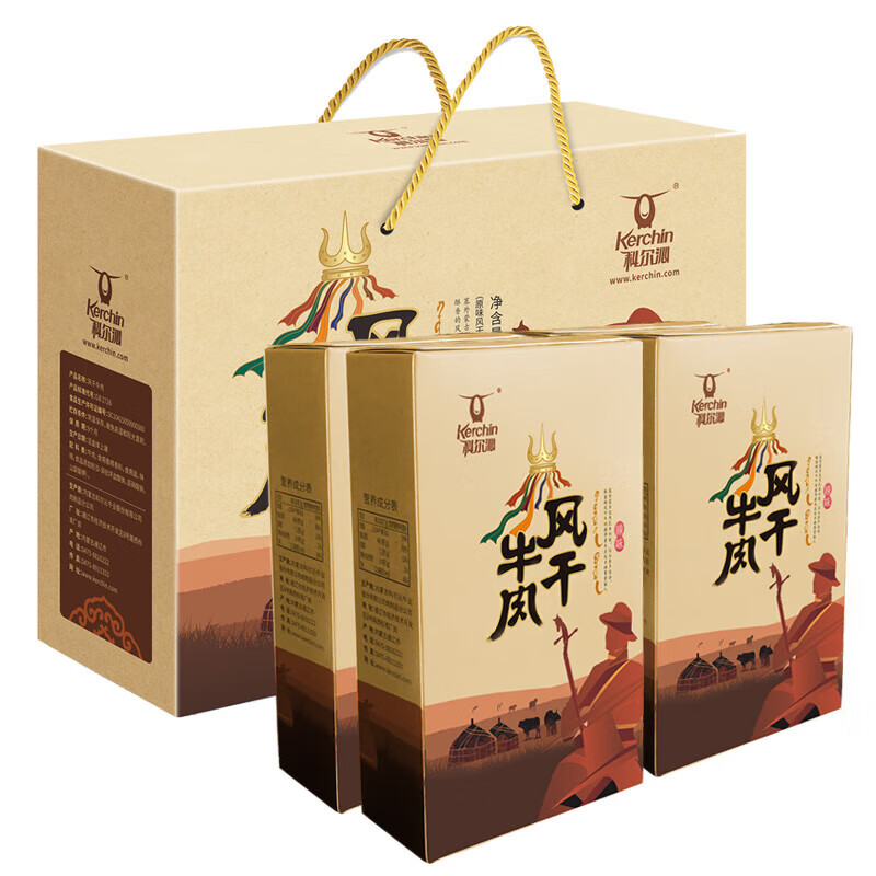 科尔沁 牛肉零食风干牛肉礼盒600g