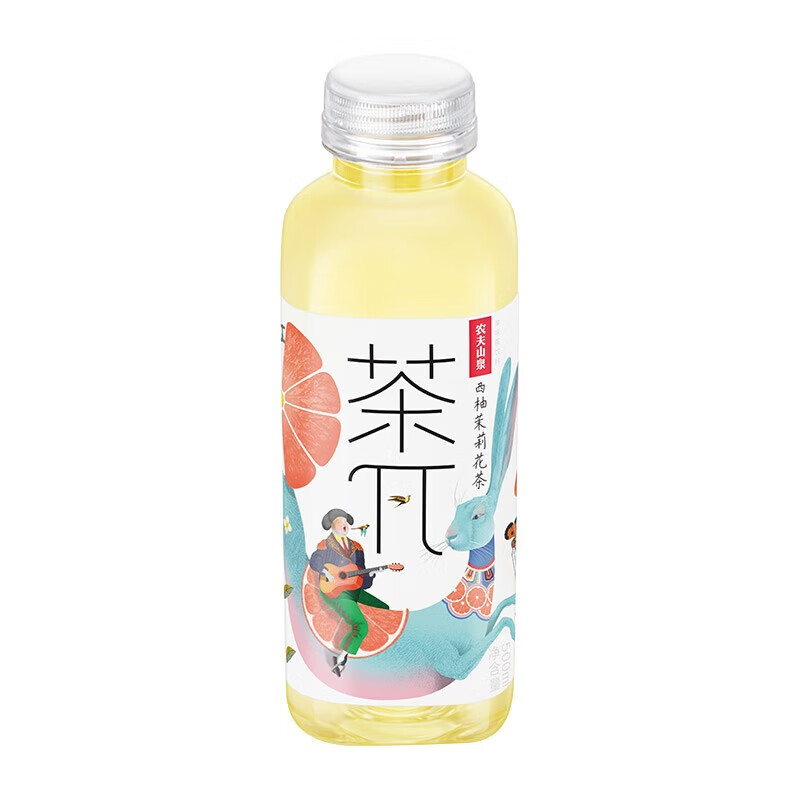 农夫山泉 茶π（茶派）茶饮料 西柚茉莉花茶500ml*15瓶 整箱装