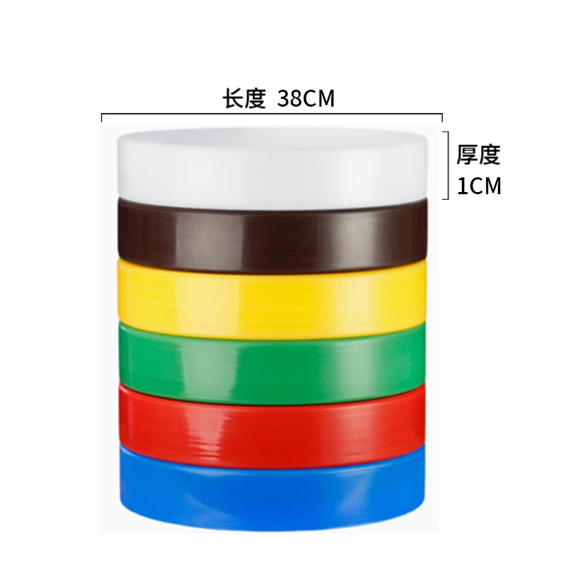 稷王谷圆形（黄色）PE菜墩全新料38cm直径1cm厚商用肉墩切菜板砧板