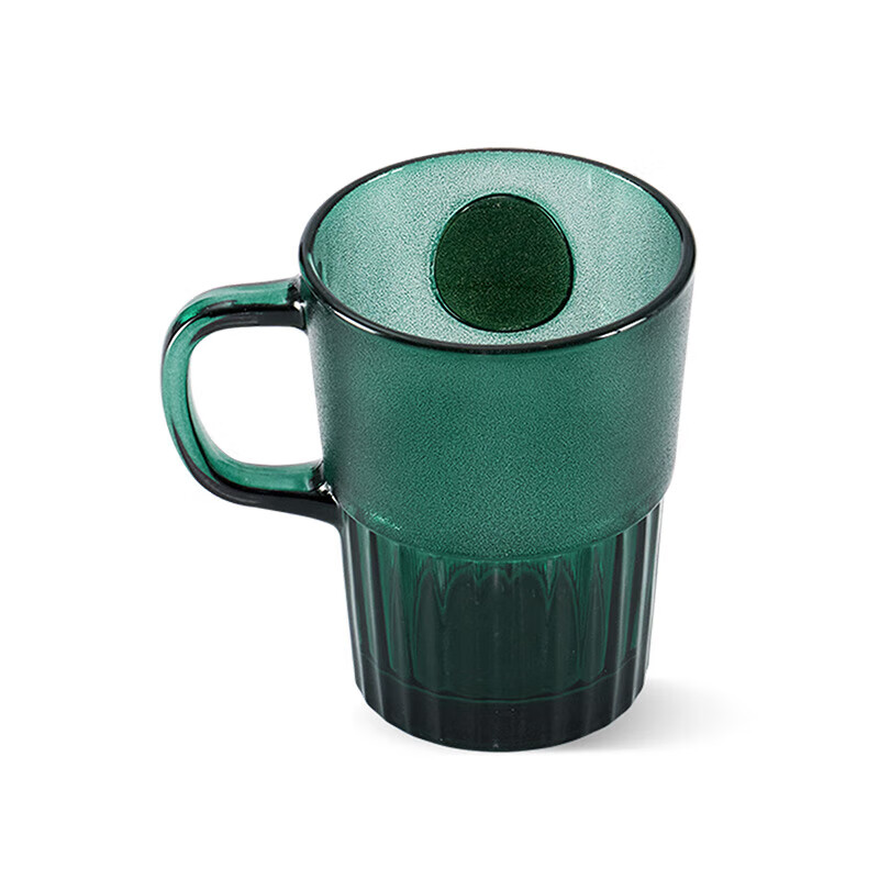 星巴克Starbucks 墨绿色女神铭牌玻璃马克杯咖啡杯办公室桌面杯400ml