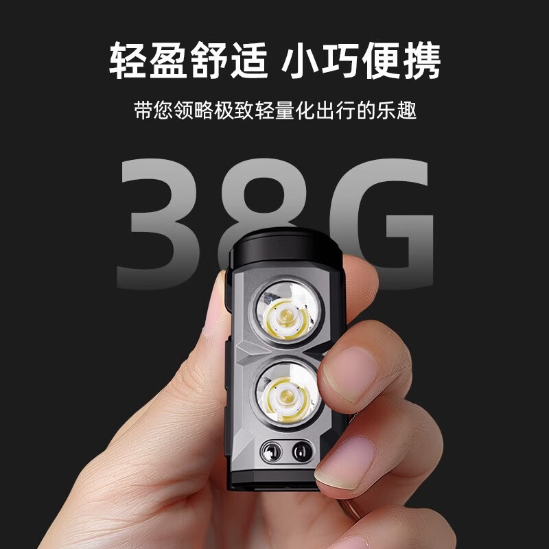 WARSUN沃尔森蜂鸟感应头灯帽夹强光超亮充电专用夜钓鱼 莫奈灰/双光源