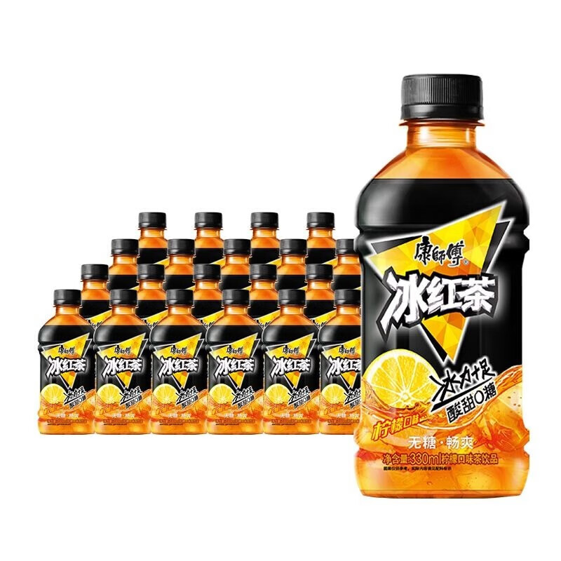 康师傅 火锅搭档 节日送礼 清新爽口 迷你装无糖冰红茶330ml*24瓶