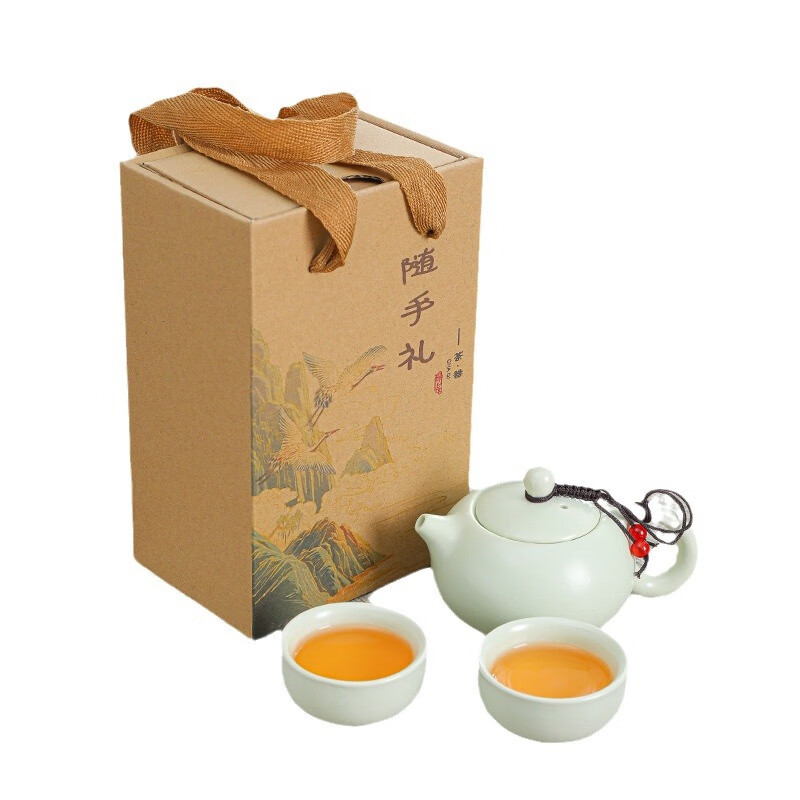 水西便携式旅行功夫茶具套装家用简约 西施壶白色一壶二杯-环保礼盒*2