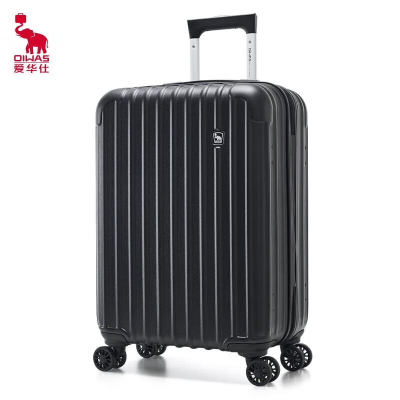 爱华仕行李箱减震降噪飞机轮 男女登机箱 黑色【OCX6229A】 20英寸 