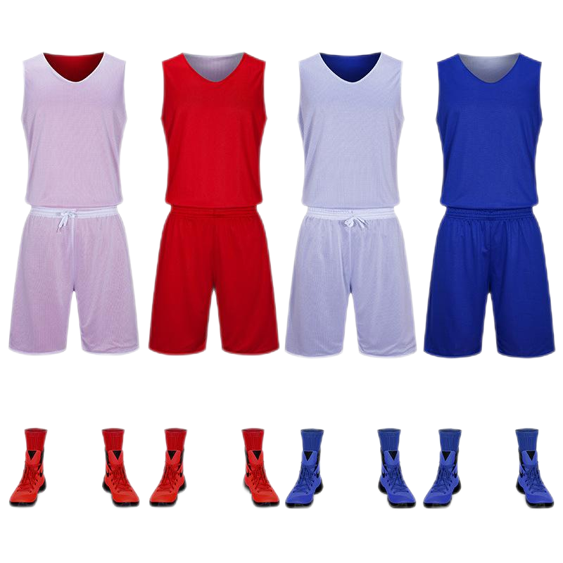 仞歌双面速干篮球服运动背心号码服对抗服比赛球衣印字彩蓝白上衣468