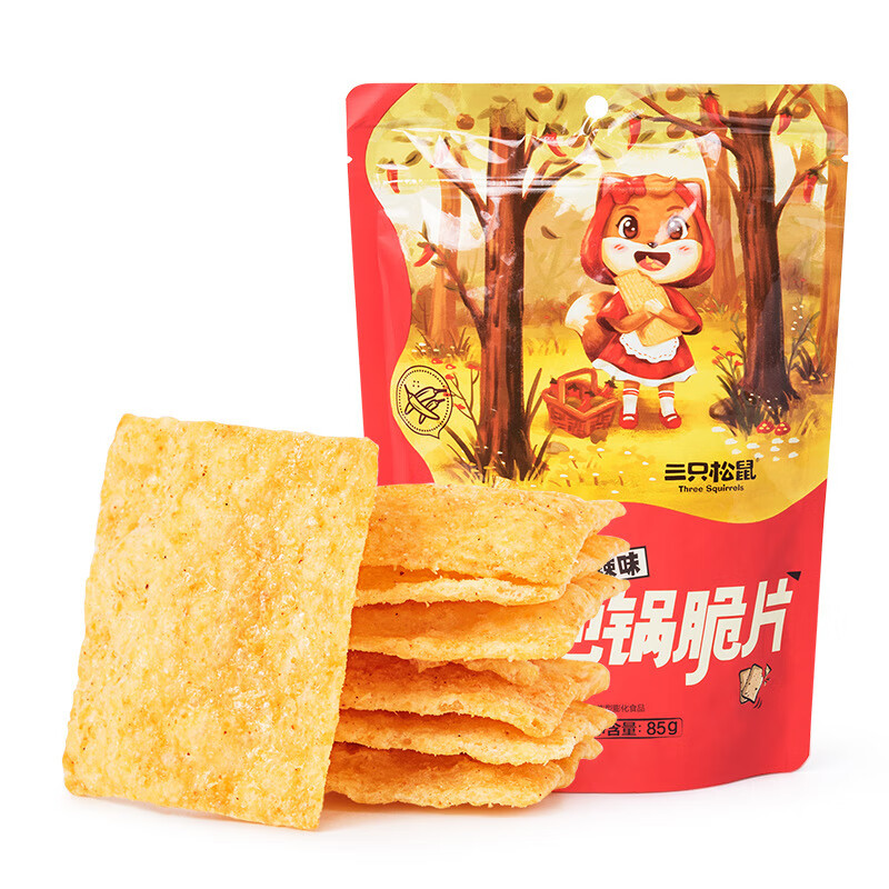 三只松鼠地锅脆片85g】锅巴薯片网红休闲小吃零食*30包