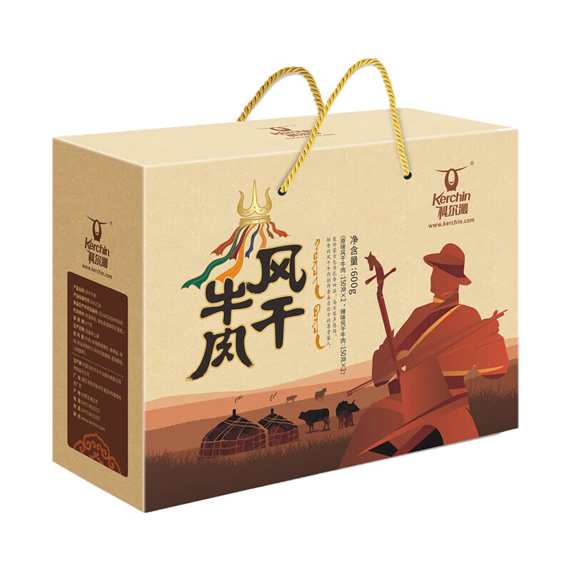 科尔沁 牛肉零食风干牛肉礼盒600g