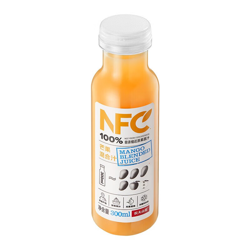 农夫山泉NFC300ml*10瓶 果汁鲜榨饮料 芒果混合味*10瓶【散装】