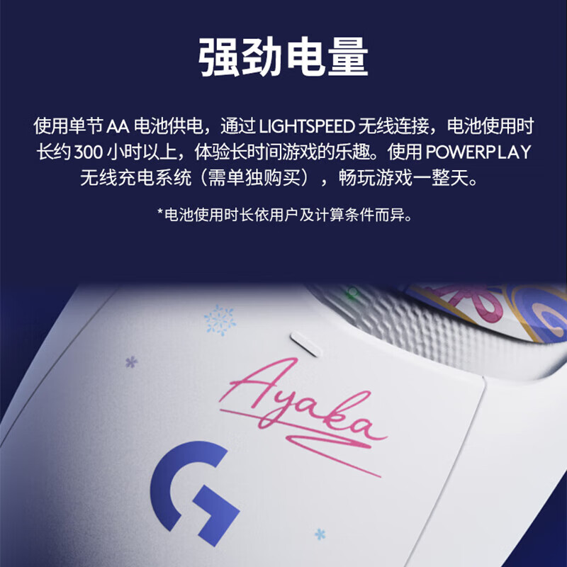 罗技 无线游戏鼠标 神里绫华定制版 G309