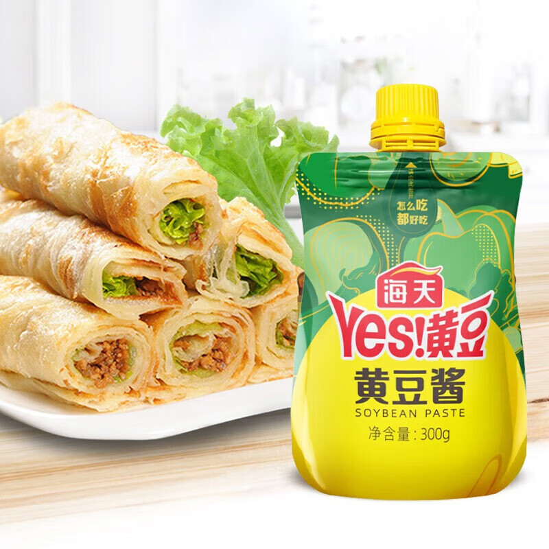 海天 YES黄豆酱 原味下饭酱300g*1袋 家用拌面拌饭酱 甜面酱豆瓣酱