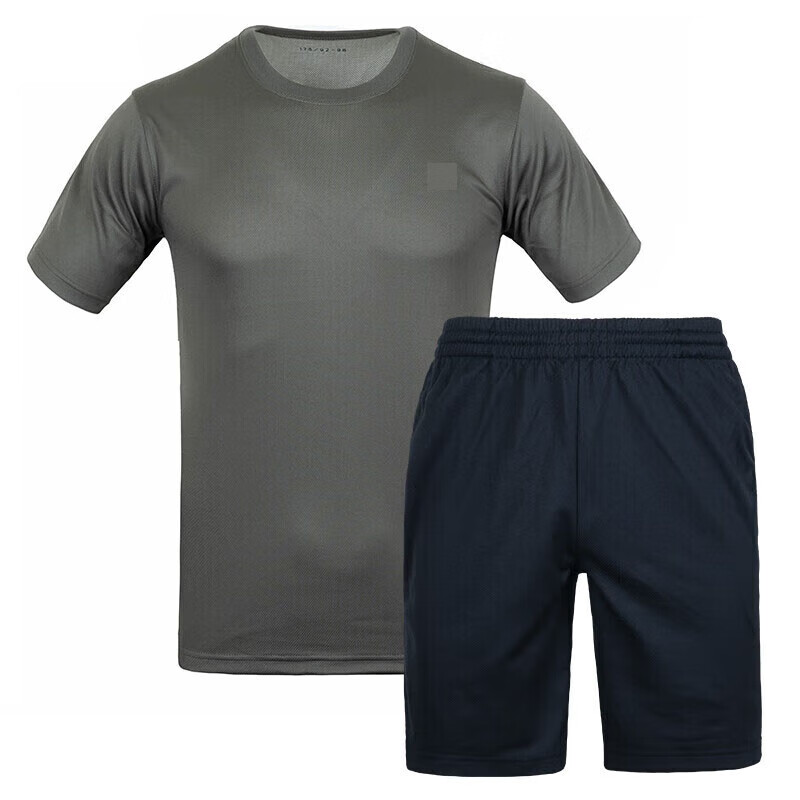 9517短袖体能服套装夏季训练跑步运动工作服 橄榄绿（带标）