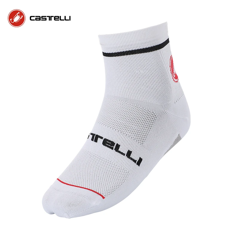 CASTELLI蝎子25年新款男女通用夏季9CM速干透气骑行短袜 010黑色白线 2XL