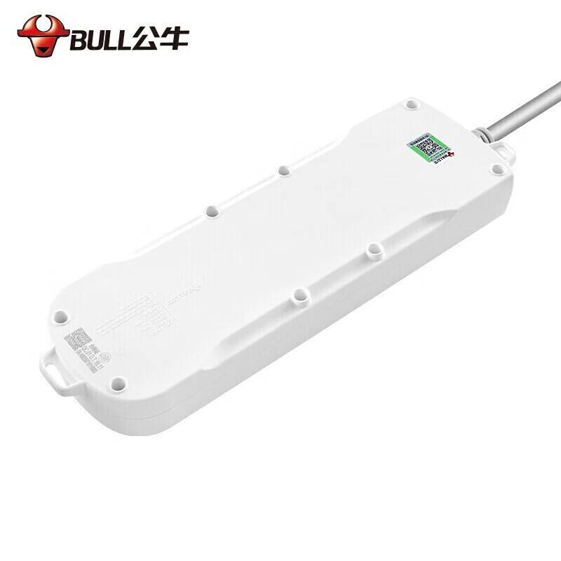 公牛（BULL）八位二三插多孔GN-610 5米新国标排插座接线拖线板 总控开关插头插线板线盘插座明装拓展多孔插座