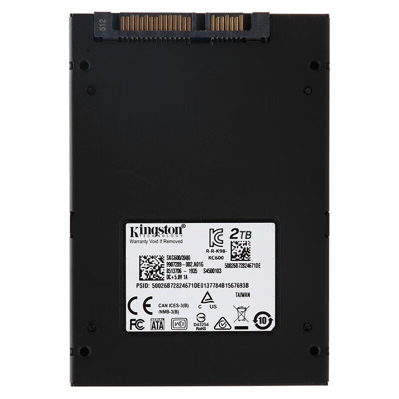 Kingston金士顿2TB SATA3 SSD固态硬盘 KC600系列 读速高达550MB/s