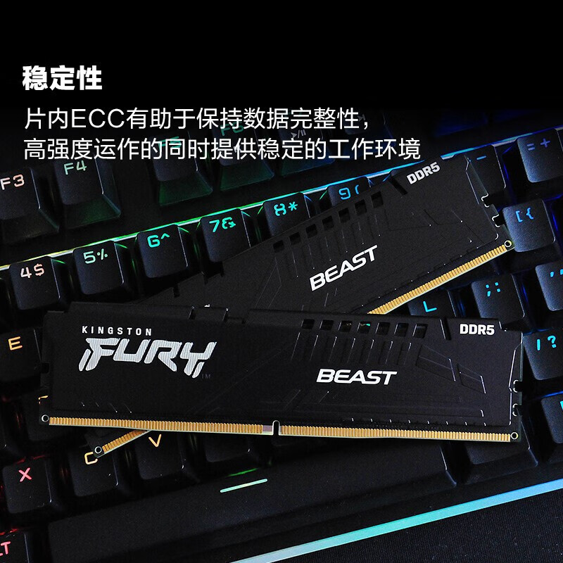 金士顿（Kingston）FURY DDR5-32GB 5200 野兽 台式机内存条 Beast野兽系列 骇客神条
