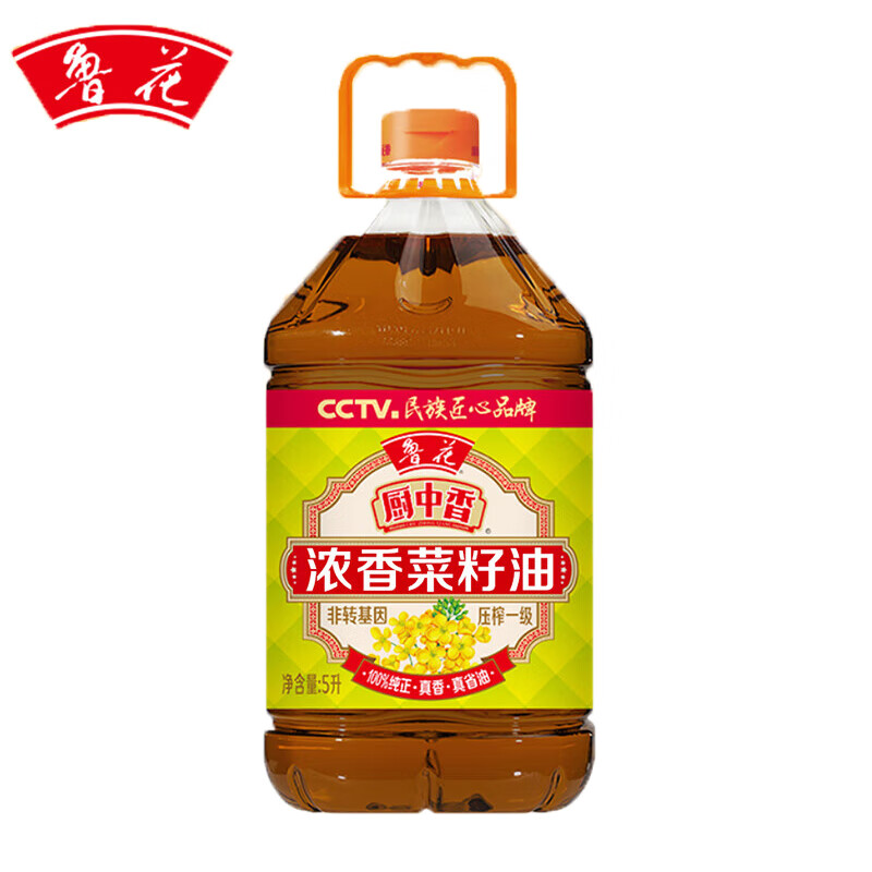 鲁花厨中香低芥酸浓香菜籽油 非转基因压榨 5L /桶