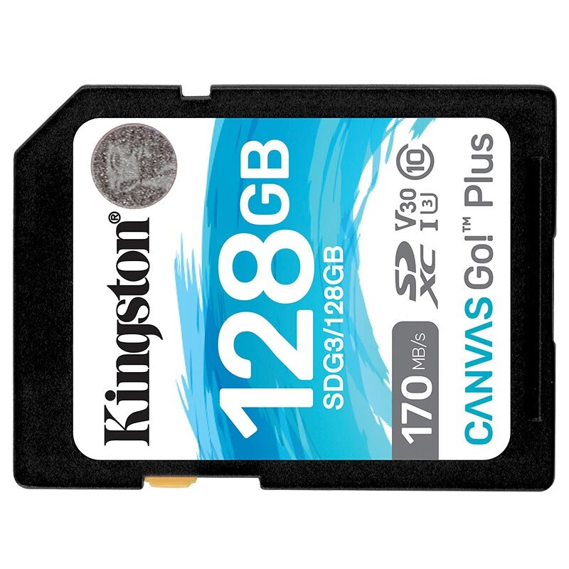 金士顿（Kingston）SD卡相机存储卡单反微单相机内存卡 class10 SDG3/128GB【V30丨读速170M/S】