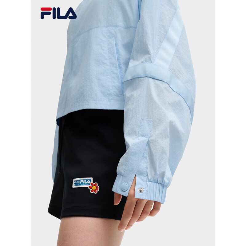 斐乐（FILA）官方女梭织外套2025夏新时尚休闲简约宽松防晒上衣天晴蓝S