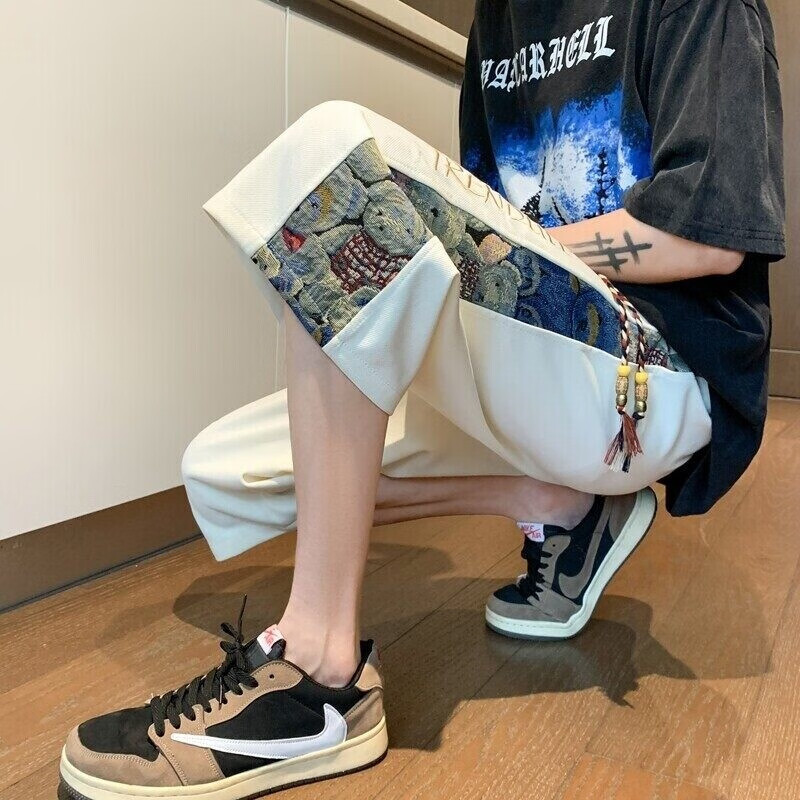 佐菲利美式短裤男夏季薄款2025新款潮牌设计感宽松大码运动休闲七分裤子