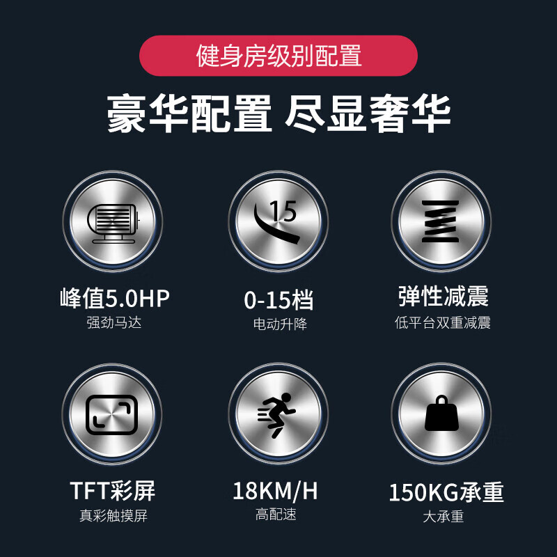 捷瑞特（JOROTO）D50彩屏跑步机商用家用智能减震可折叠健身房健身（不含平板）