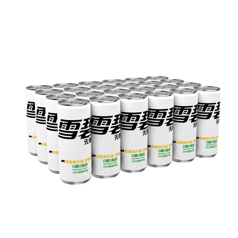 可口可乐 碳酸饮料汽水 开罐即饮 零糖零卡 雪碧纤维+(330ml*24罐)*10箱