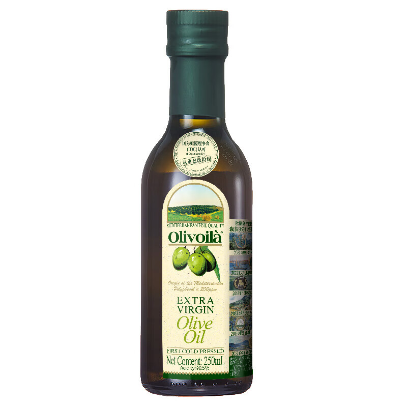 欧丽薇兰食用油 特级初榨 压榨 橄榄油250ml*1瓶